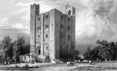 Hedingham Castle, Essex, graviert von John Carr Armytage, 1832