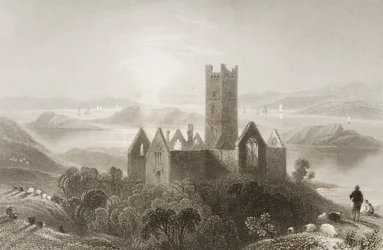 Roserk Abbey, County Mayo, Irland, aus 