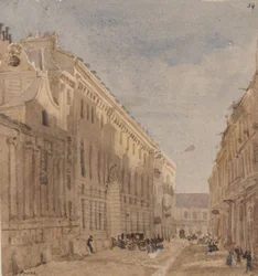 Beginn der Königlichen Stallungen, Paris, ca. 1828