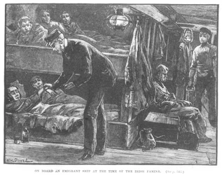 An Bord eines Auswandererschiffes zur Zeit der irischen Hungersnot