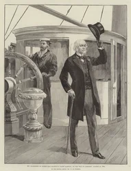 Mr. Gladstone an Bord der Yacht Ihrer Majestät Alberta, auf dem Weg nach Osborne, 15. August 1892