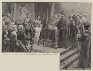 Staatsbesuch in der Stadt London, Verleihung der Freiheit der Stadt an den Prinzen, 8. Juni 1863