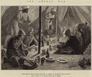 Der Afghanische Krieg, Mannschaftszelt des vierten Bataillons der Gewehre in Basawul