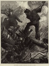 Die Gefahren der Tiefe, das Abtrennen der Masten in einem Sturm