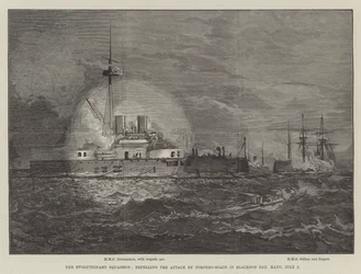 Das evolutionäre Geschwader, Abwehr des Angriffs durch Torpedoboote in der Blacksod Bay, Mayo, 7. Juli