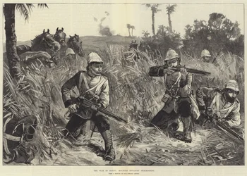 Der Krieg in Ägypten, berittene Infanterie im Gefecht