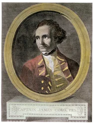 Porträt von Captain James Cook (1728-79), aus dem Frontispiz von 