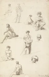 Blatt mit Studien orientalischer Figuren