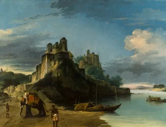 Südwestseite der Festung Chunur Ghur am Ganges, Uttar Pradesh