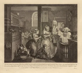 Der Lebensweg eines Wüstlings, Platte V, Juni 1735