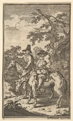 Hudibras zieht aus Siebzehn kleine Illustrationen für Samuel Butlers Hudibras, no..., 1721-26