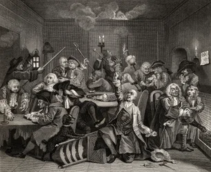 Szene in einem Spielhaus, Platte VI aus 