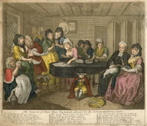 Die Beerdigung der armen Mary Hackabout, begleitet von der Schwesternschaft der Drury Lane