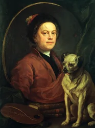 Der Maler und sein Mops, 1745