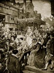 Maria Stuart betritt Edinburgh, 1561, Illustration aus 