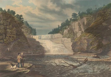 Ansicht der High Falls von Trenton: West Canada Creek, N.Y., veröffentlicht 1835