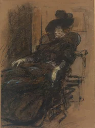 Sitzende Frau