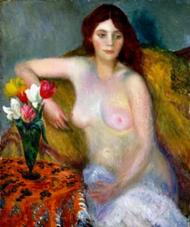 Akt mit Tulpen