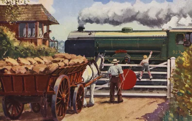 Ein Bahnübergang auf dem Land