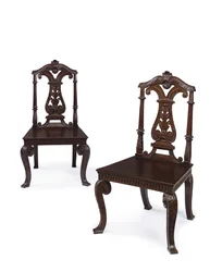 Paar Dielenstühle aus der Zeit Georgs II., ausgeführt von James Moore dem Jüngeren, ca. 1727-31