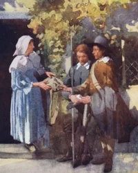 Illustration für The Compleat Angler von Izaak Walton (Farblithografie)