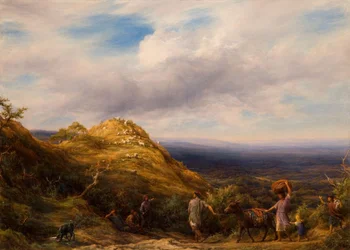 Ein bewaldetes Tal und Hügel, 1865