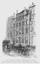 South African House, Bishopsgate Street, Hauptbüros der Union Steamship Co, Limited