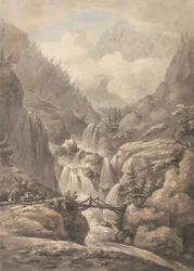 Eine Kutsche durchquert die Alpen