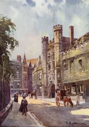 Das Tor des Christs College von der St Andrews Street