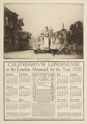 Calendarium Londinense oder der Londoner Almanach für 1920, gekrönt von einer Ansicht des Kenotaphs, Whitehall, 1919