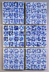 Sieben William Morris blaue 