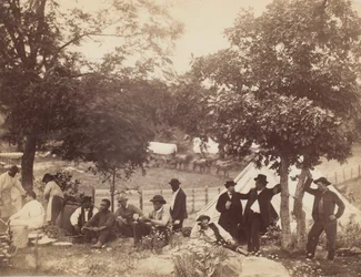 Lager von Captain Hoff, Rückansicht, Gettysburg, Pennsylvania, Juli 1865