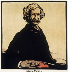 Porträt von Mark Twain (1835-1910), amerikanischer Schriftsteller