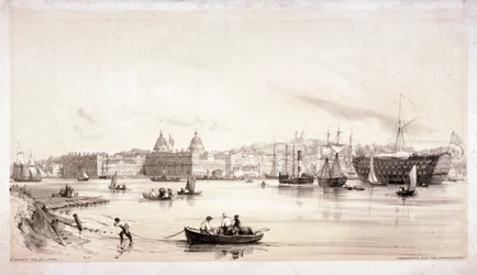 Blick auf Greenwich über die Themse, London, ca. 1841