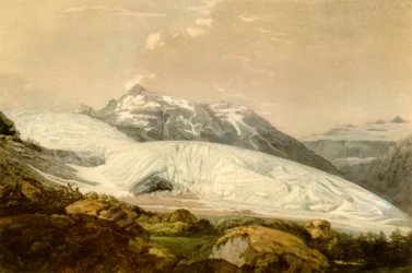 Blick auf den Mont Furka mit dem Rhonegletscher