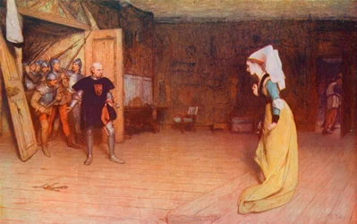 Shakespeare: Talbot und die Gräfin von Auvergne, König Heinrich VI., Teil I, Akt II, Szene 3 (Farblithografie)
