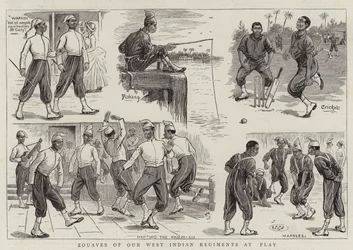 Zuaven unserer westindischen Regimenter beim Spielen