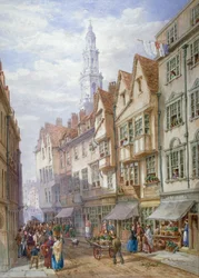 Alte Häuser in der Wych Street, Westminster, London, 1873
