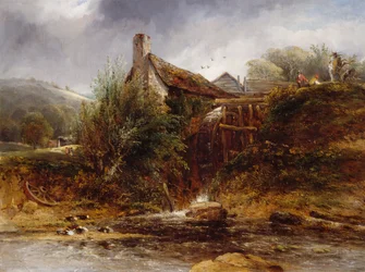 Alte Wassermühle, Nordwales, 1830-1860