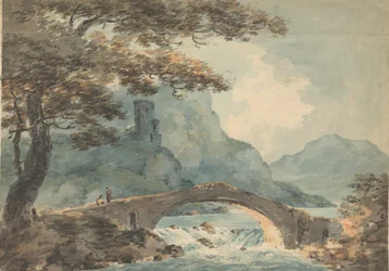 Zwei Männer auf einer Brücke