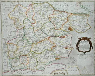 Eine neue Karte der Grafschaft Essex, veröffentlicht von Henry Overton