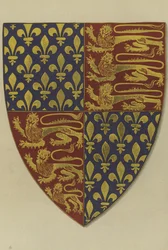 Wappen von König Edward III., von seinem Grab in der Westminster Abbey Church