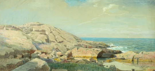 Die Küste von Maine bei Sonnenuntergang