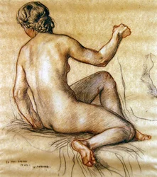 Studie eines weiblichen Aktes von hinten, ca. 1890