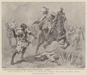 Wie Captain N M Smyth, 2. Dragonerwache, das Victoria-Kreuz gewann