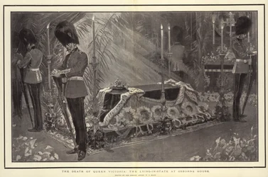 Der Tod von Königin Victoria, der Leichnam im Osborne House