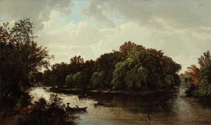 Seelandschaft, Bootfahren 1861