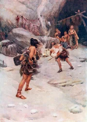 Prähistorischer Mensch, aus Hutchinsons Geschichte der Nationen, veröffentlicht 1915