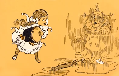 Die böse Hexe des Westens schmilzt dahin, aus „Der Zauberer von Oz“ von L. Frank Baum