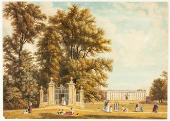 Eingang zur Allee von Clare Hall Piece, Cambridge